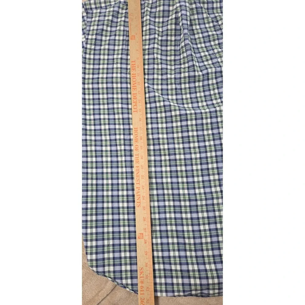 Vintage Polo Ralph Lauren Blake Polo Shirt Men 2XL Blue Plaid Pleated S/S EUC